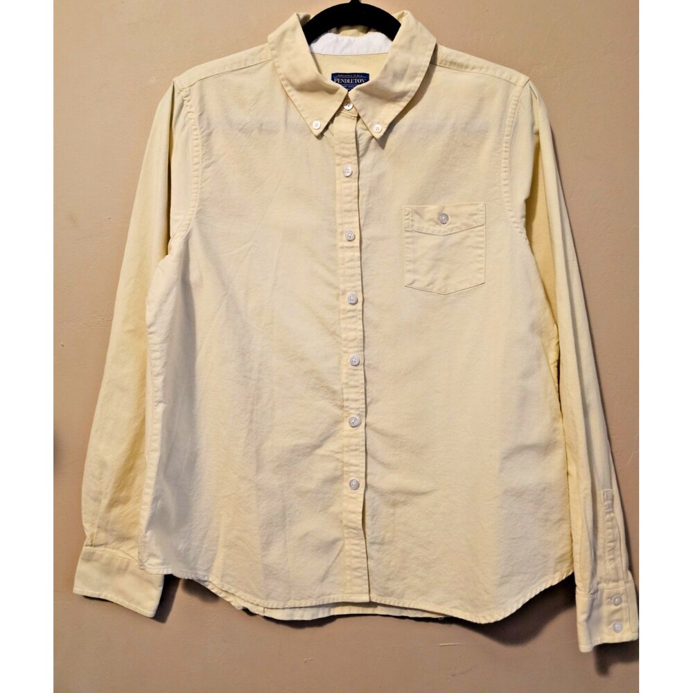 Pendleton butter yellow women's button down shirt size 14